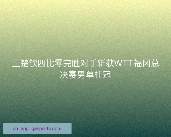 王楚钦四比零完胜对手斩获WTT福冈总决赛男单桂冠